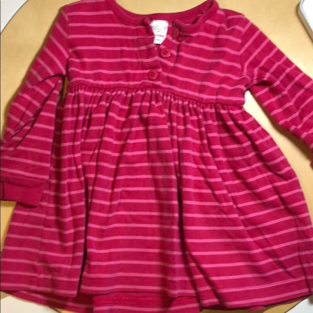 Pink and magenta button stripe baby dress - Picture 5 of 6